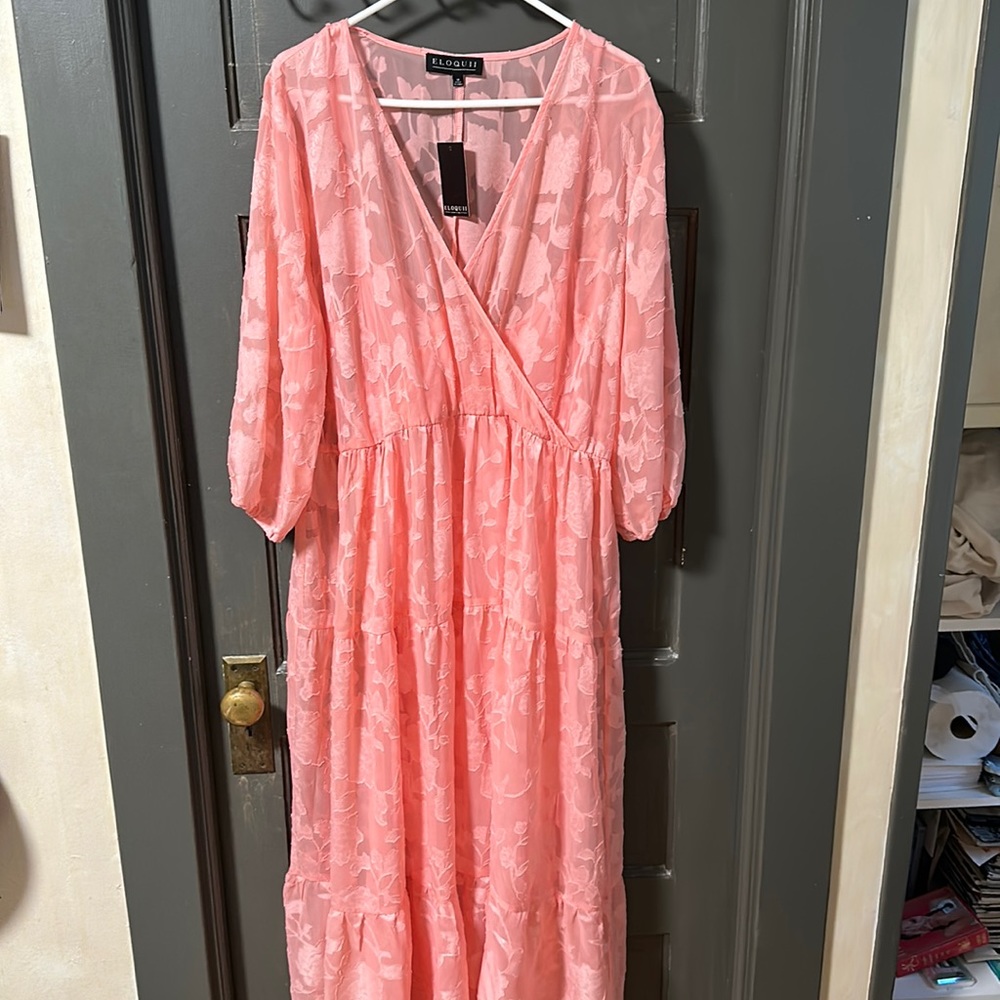 Lace Floral Pink Cottage Core Dress